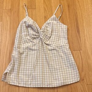 Old Navy Tan Gingham Top